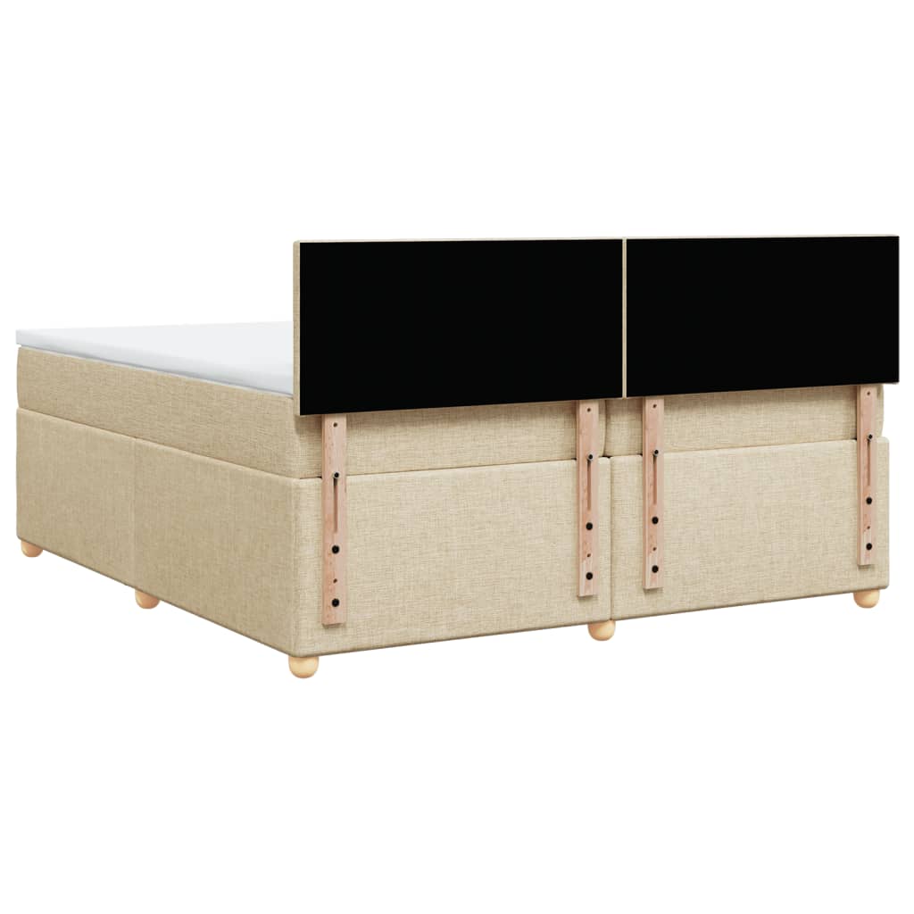 Sommier à lattes de lit avec matelas Crème 200x200 cm Tissu - XIOS