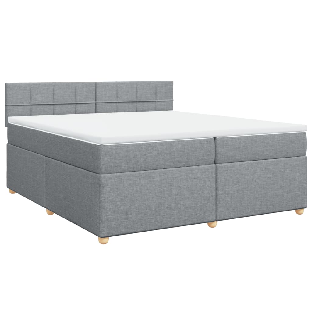 Sommier à lattes de lit avec matelas Gris clair 200x200cm Tissu - XIOS