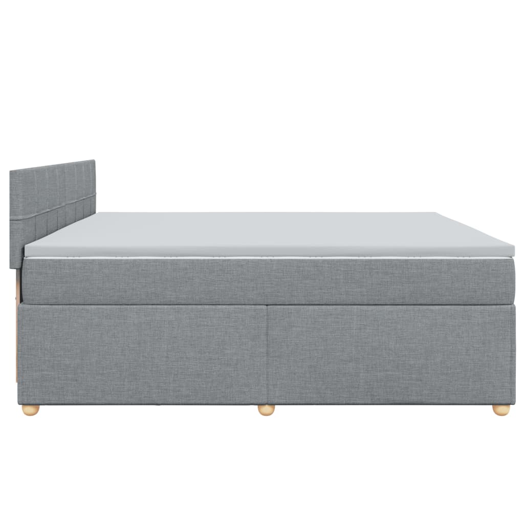 Sommier à lattes de lit avec matelas Gris clair 200x200cm Tissu - XIOS
