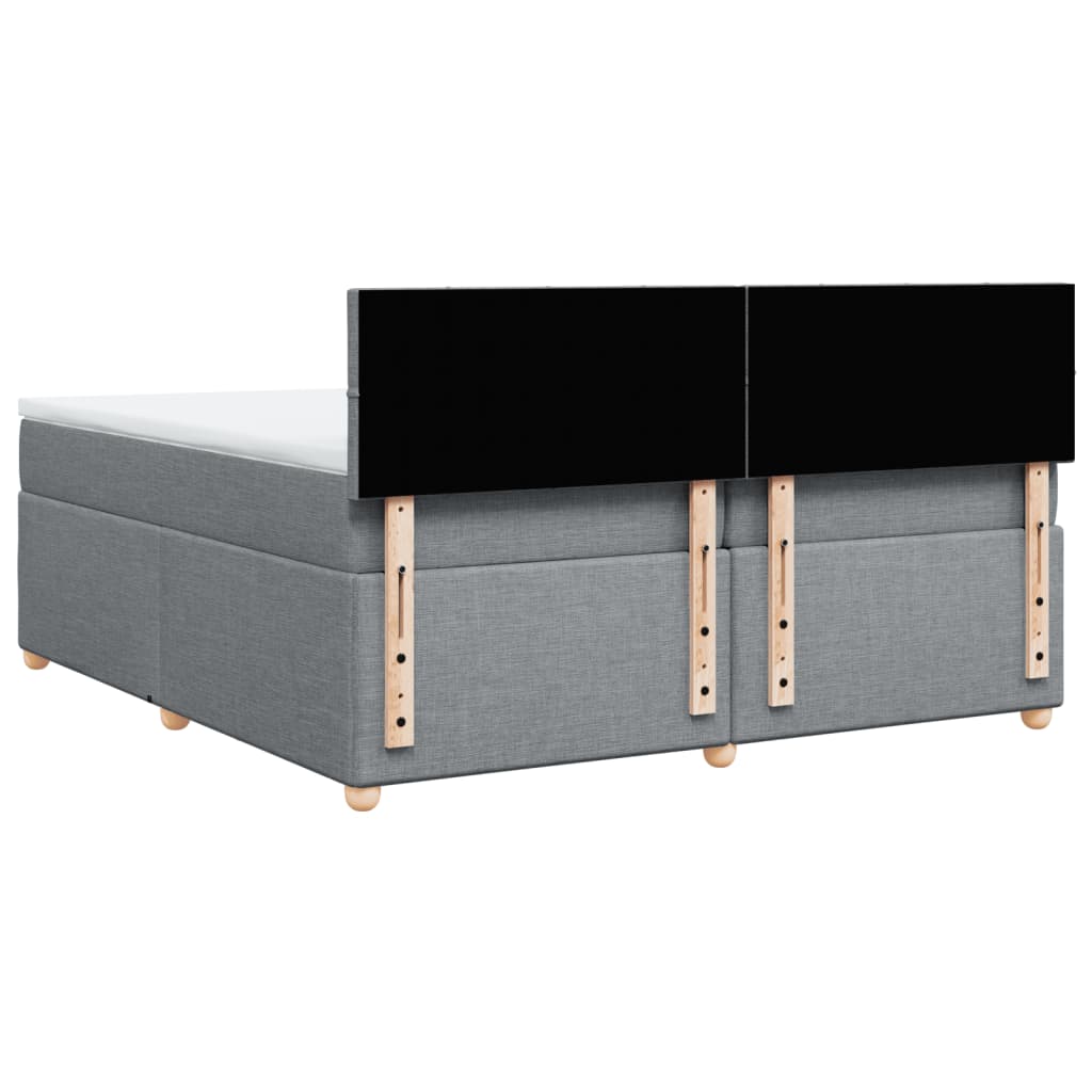 Sommier à lattes de lit avec matelas Gris clair 200x200cm Tissu - XIOS
