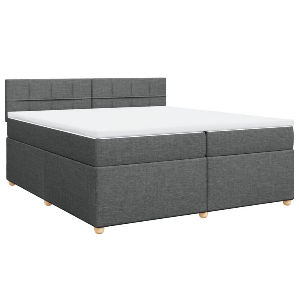 Sommier à lattes de lit avec matelas Gris foncé 200x200cm Tissu - XIOS
