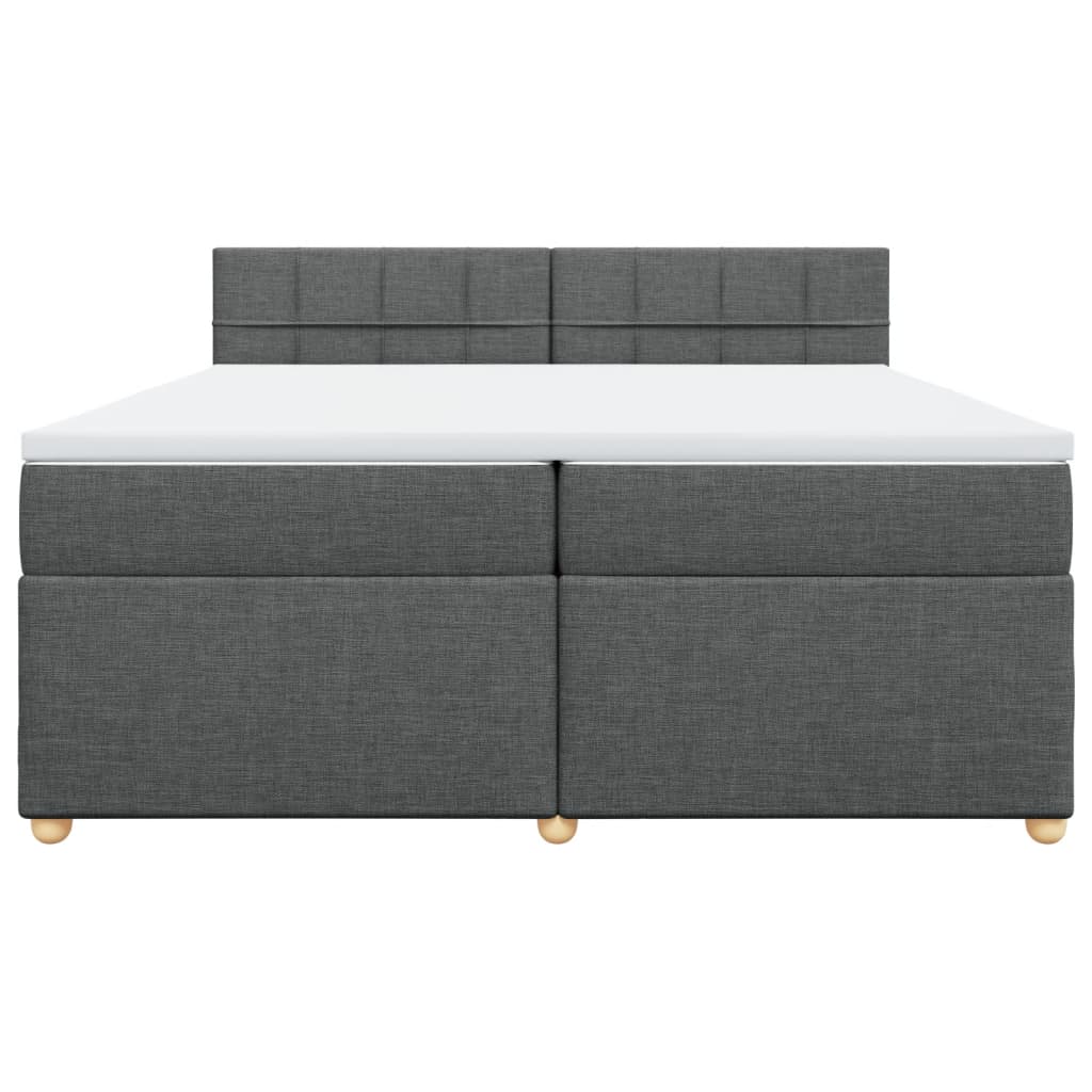 Sommier à lattes de lit avec matelas Gris foncé 200x200cm Tissu - XIOS