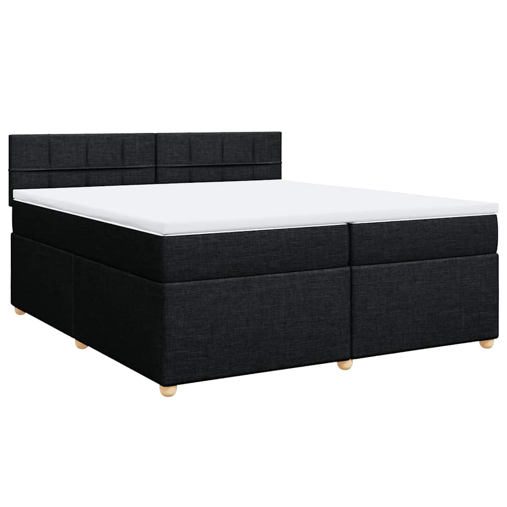 Sommier à lattes de lit avec matelas Noir 200x200 cm Tissu - XIOS