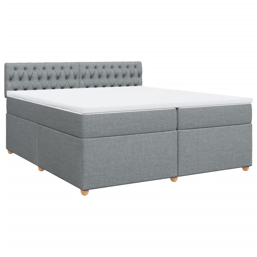 Sommier à lattes de lit avec matelas Gris clair 200x200cm Tissu - XIOS