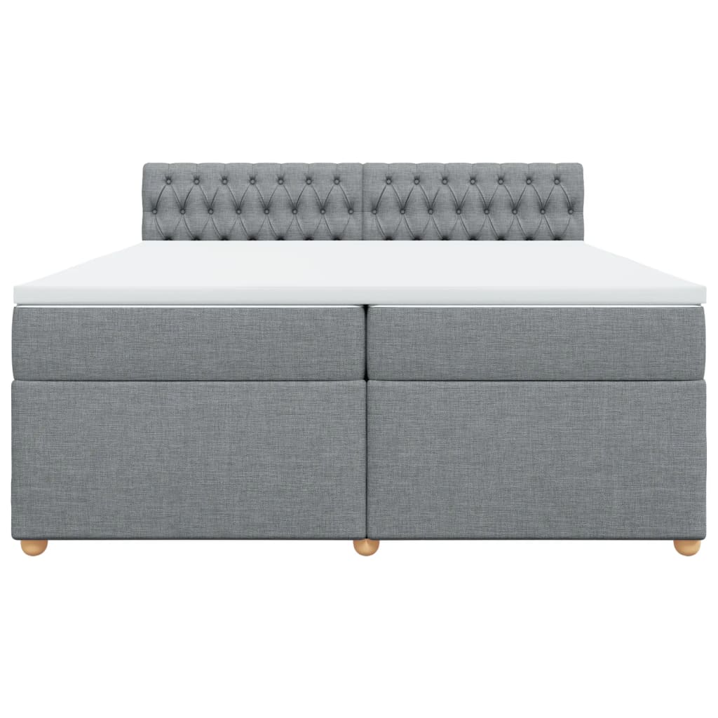 Sommier à lattes de lit avec matelas Gris clair 200x200cm Tissu - XIOS