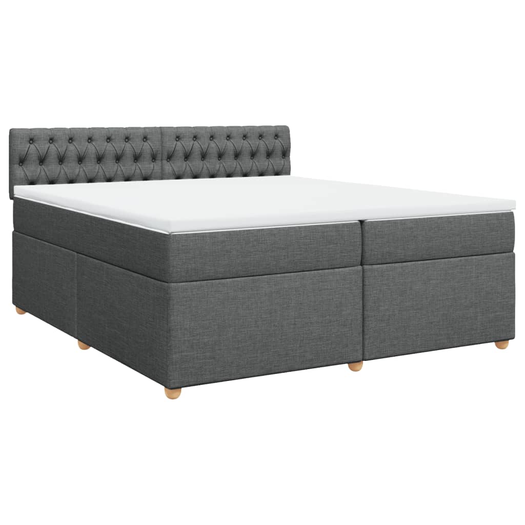 Sommier à lattes de lit avec matelas Gris foncé 200x200cm Tissu - XIOS