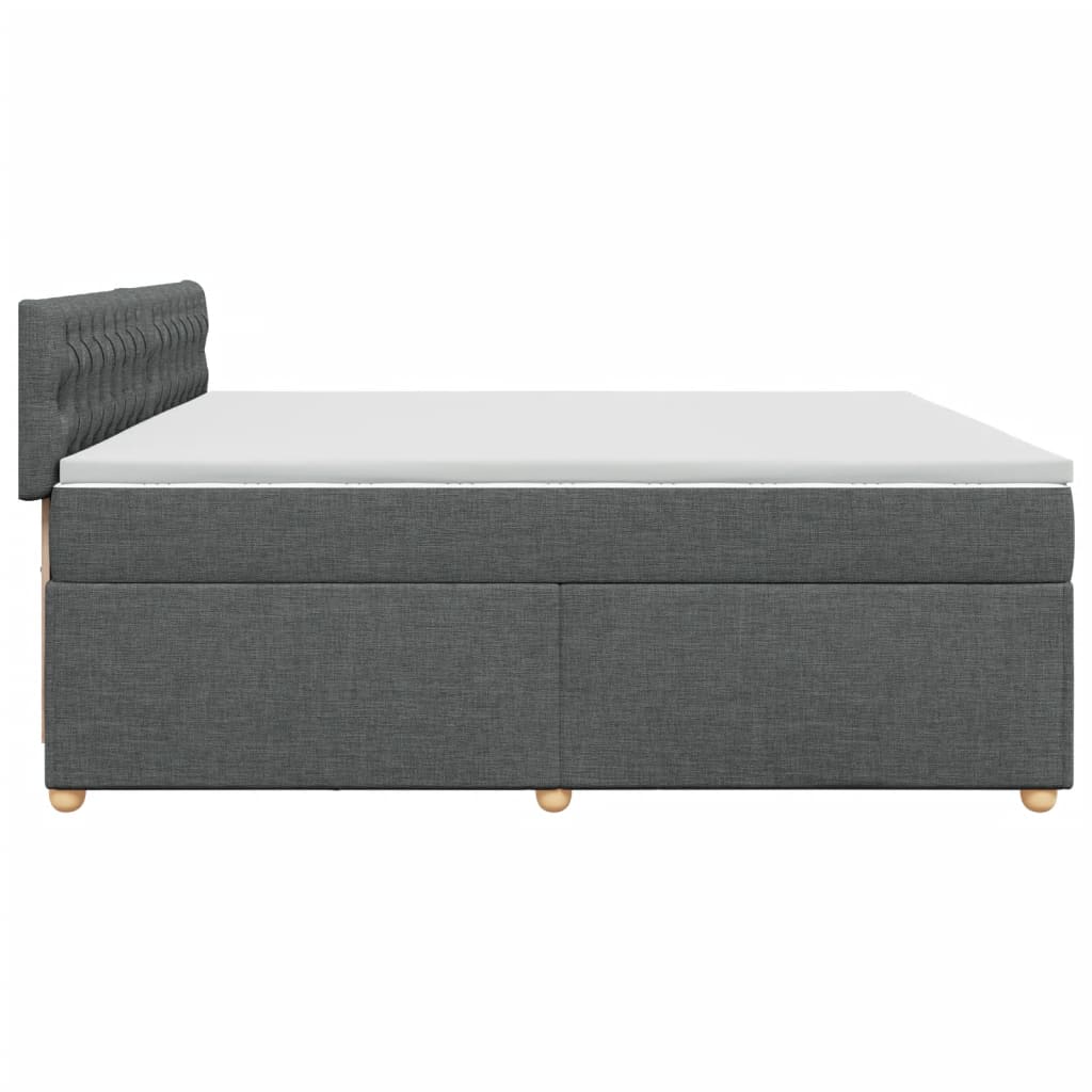 Sommier à lattes de lit avec matelas Gris foncé 200x200cm Tissu - XIOS