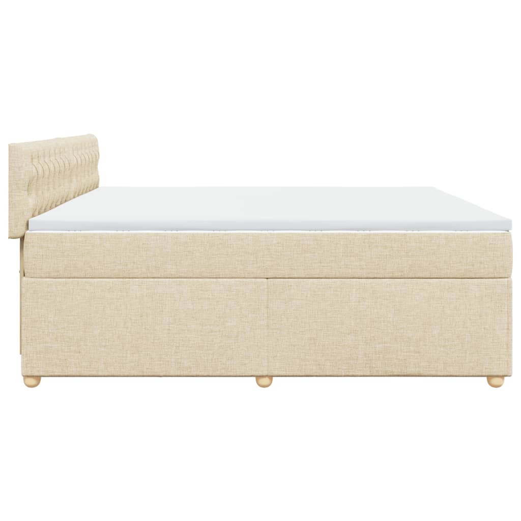 Sommier à lattes de lit avec matelas Crème 200x200 cm Tissu - XIOS