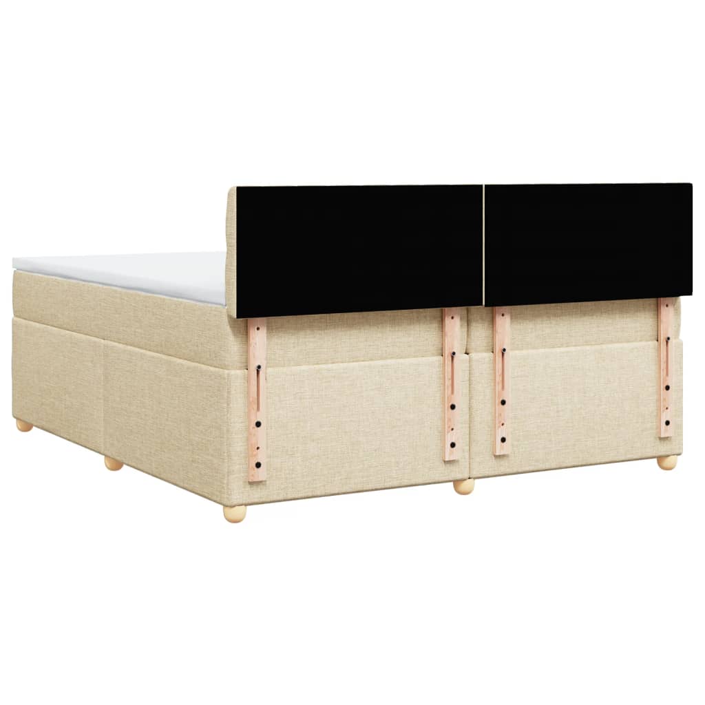 Sommier à lattes de lit avec matelas Crème 200x200 cm Tissu - XIOS
