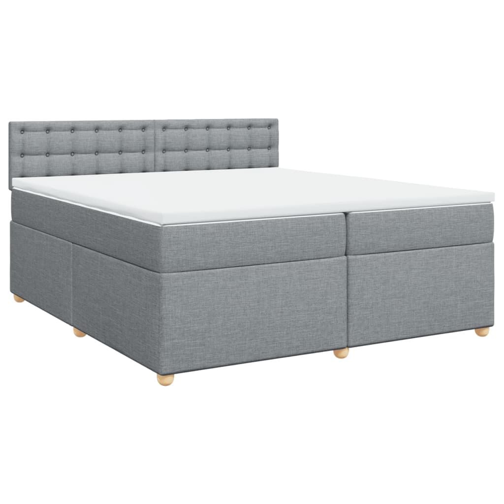 Sommier à lattes de lit avec matelas Gris clair 200x200cm Tissu - XIOS