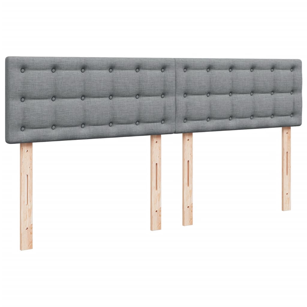 Sommier à lattes de lit avec matelas Gris clair 200x200cm Tissu - XIOS