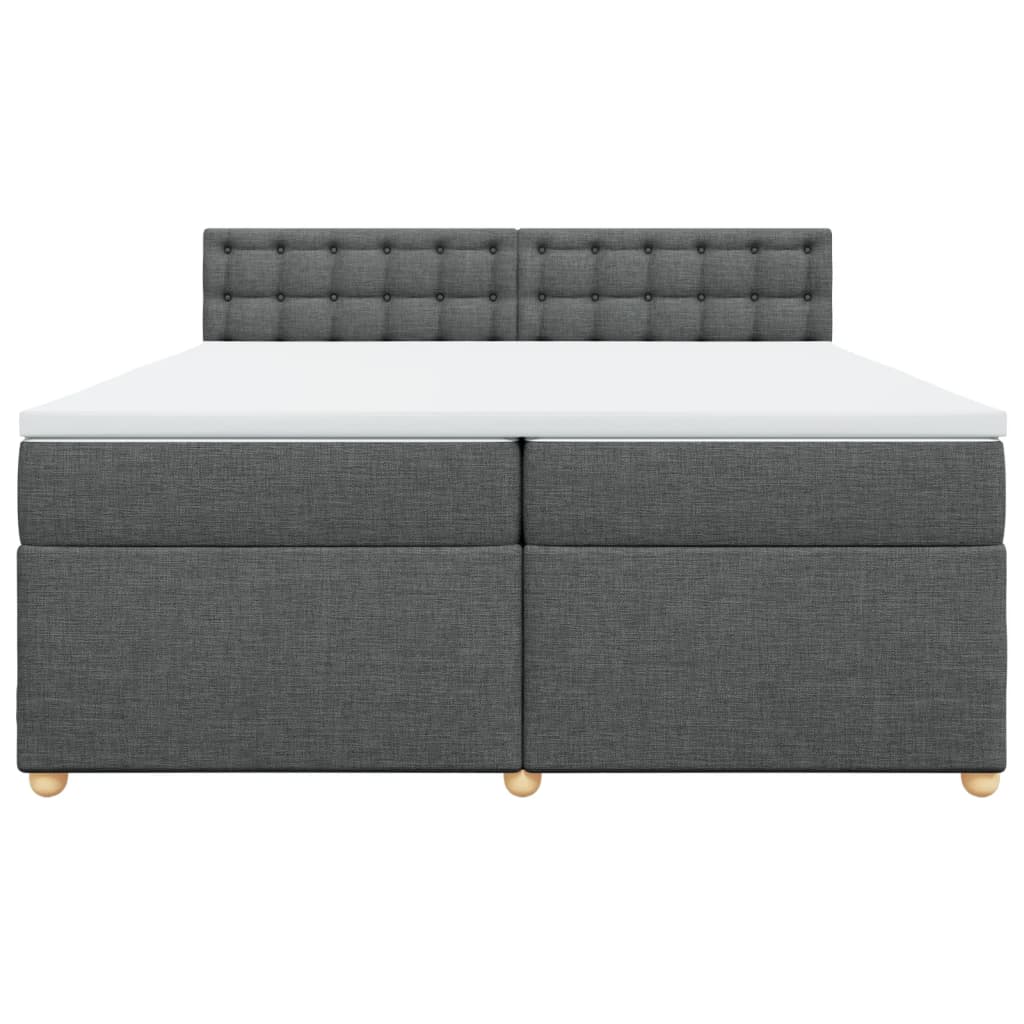 Sommier à lattes de lit avec matelas Gris foncé 200x200cm Tissu - XIOS