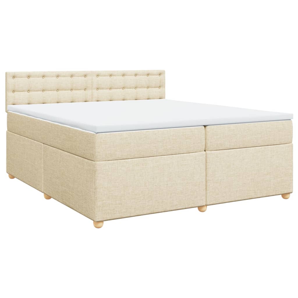 Sommier à lattes de lit avec matelas Crème 200x200 cm Tissu - XIOS