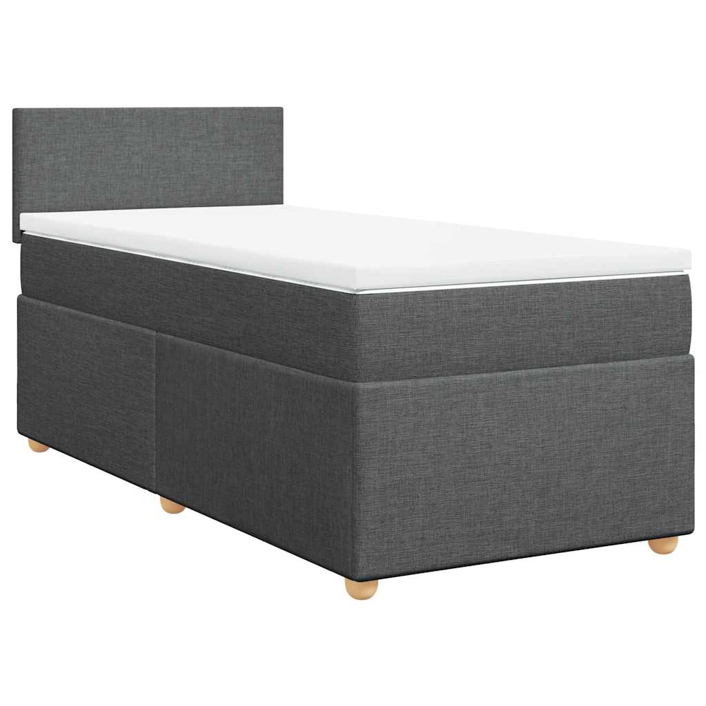 Sommier à lattes de lit avec matelas gris foncé 90x190 cm