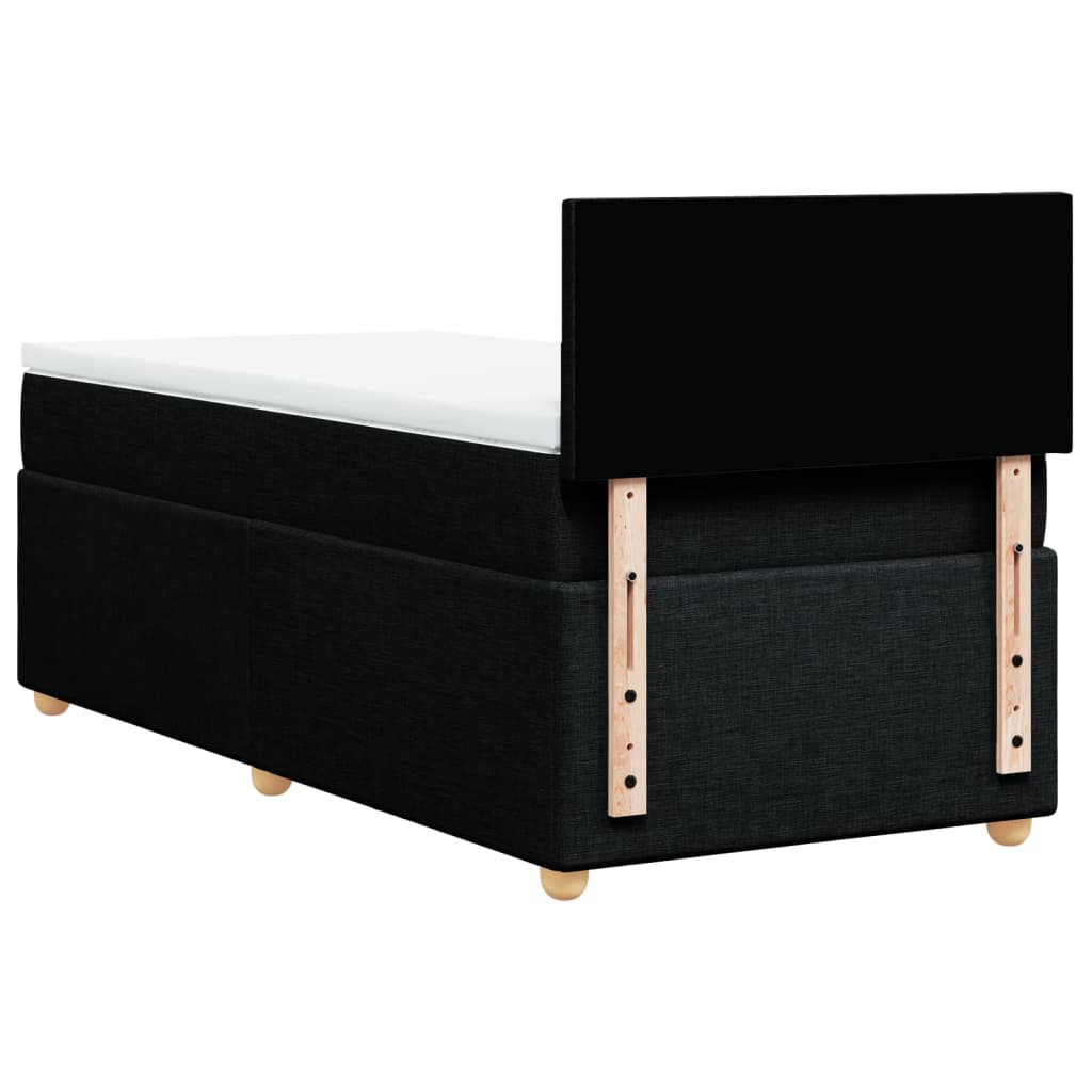 Sommier à lattes de lit avec matelas noir 90x190 cm simple tissu - XIOS