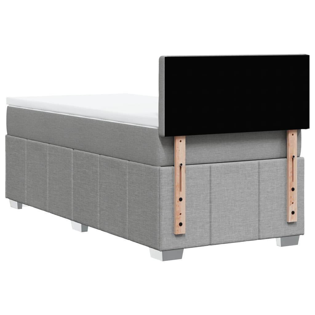 Sommier à lattes de lit avec matelas gris clair 80x200 cm tissu - XIOS