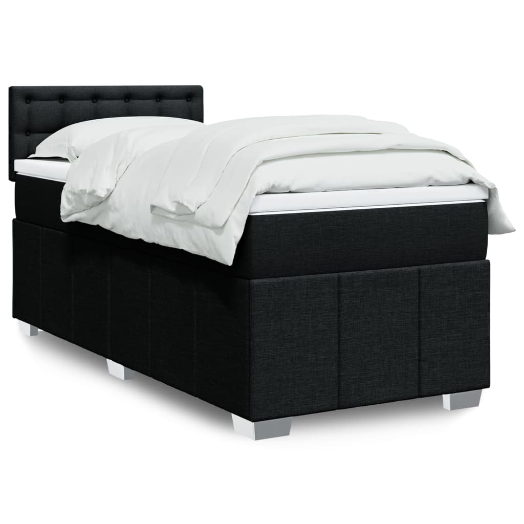 Sommier à lattes de lit et matelas Noir 80x200 cm Tissu - XIOS