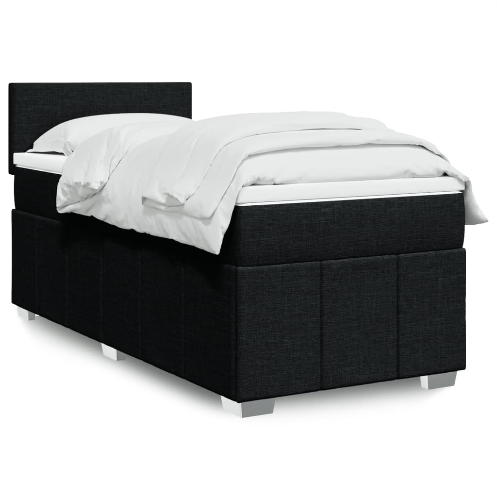 Sommier à lattes de lit avec matelas Noir 90x190 cm Tissu - XIOS