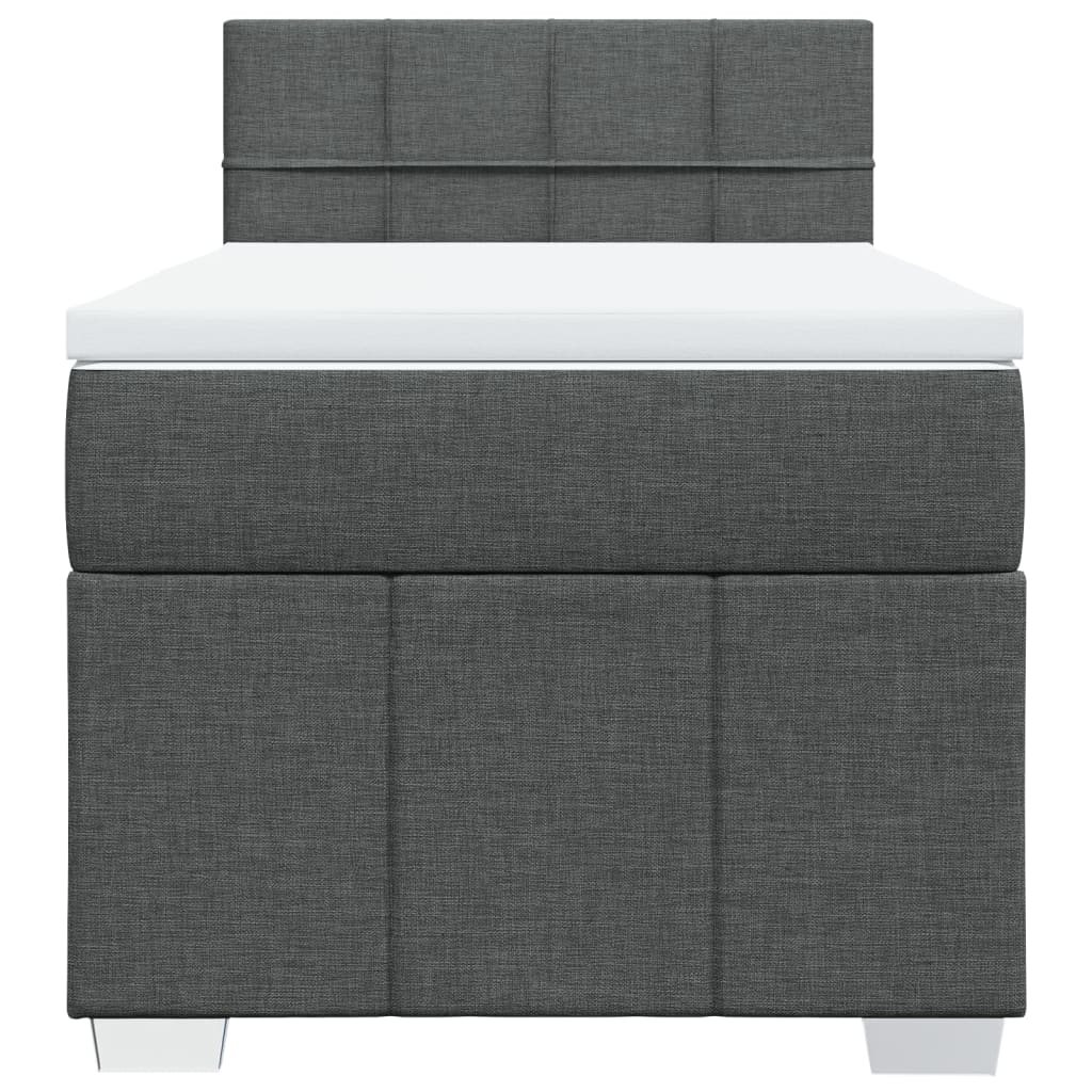 Sommier à lattes de lit et matelas Gris foncé 90x190 cm Tissu - XIOS