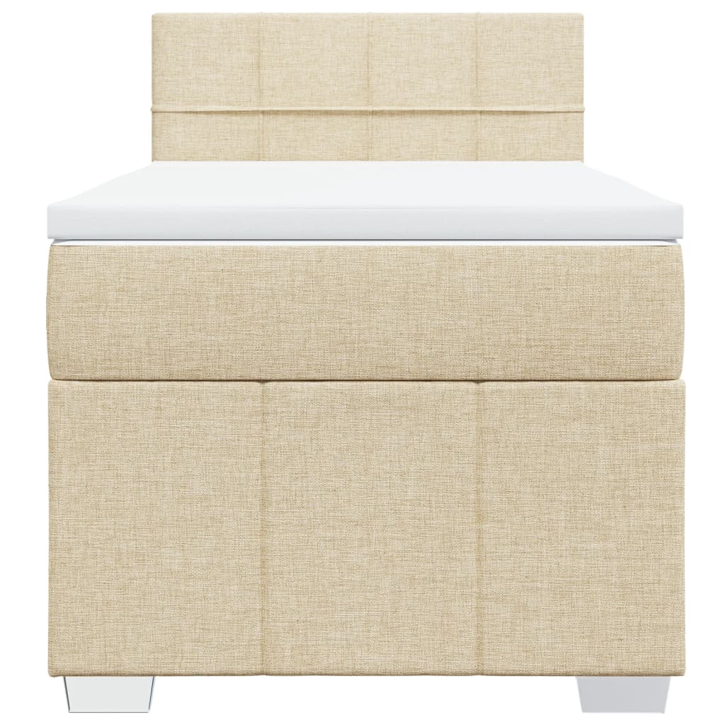 Sommier à lattes de lit et matelas Crème 90x190 cm Tissu - XIOS