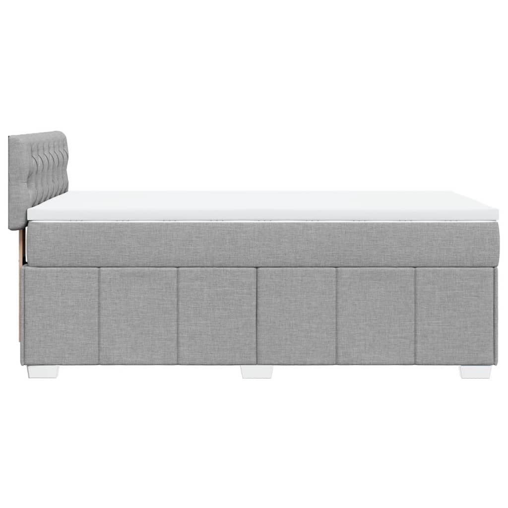 Sommier à lattes de lit et matelas Gris clair 90x190 cm Tissu - XIOS