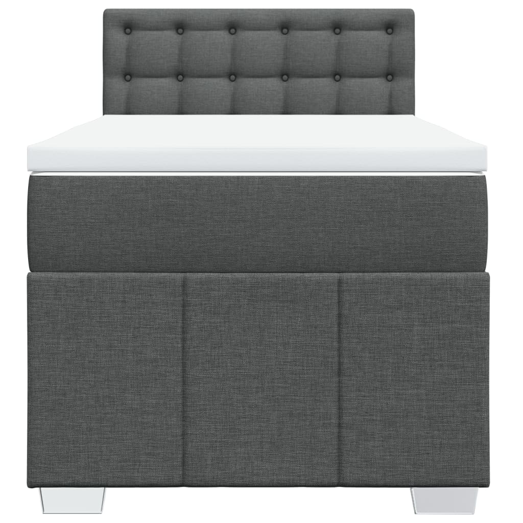 Sommier à lattes de lit et matelas Gris foncé 90x190 cm Tissu - XIOS