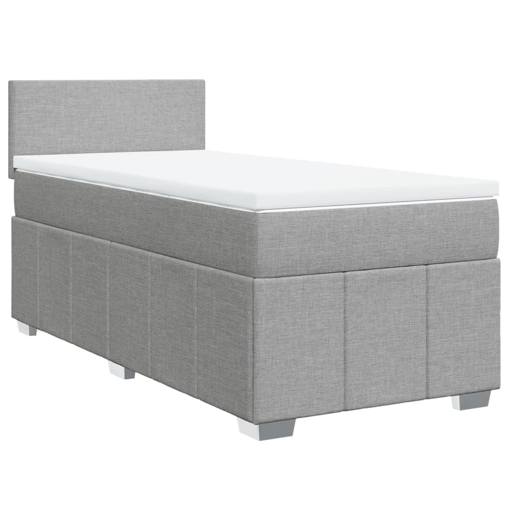 Sommier à lattes de lit avec matelas Gris clair 90x200 cm Tissu - XIOS