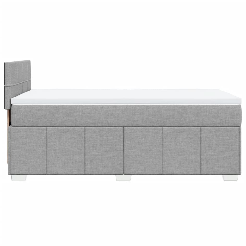 Sommier à lattes de lit avec matelas Gris clair 90x200 cm Tissu