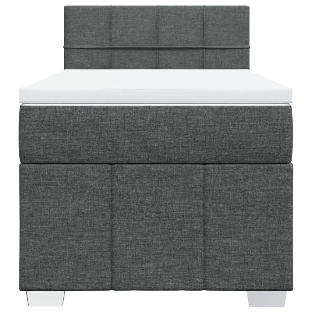 Sommier à lattes de lit avec matelas Gris foncé 90x200 cm Tissu - XIOS