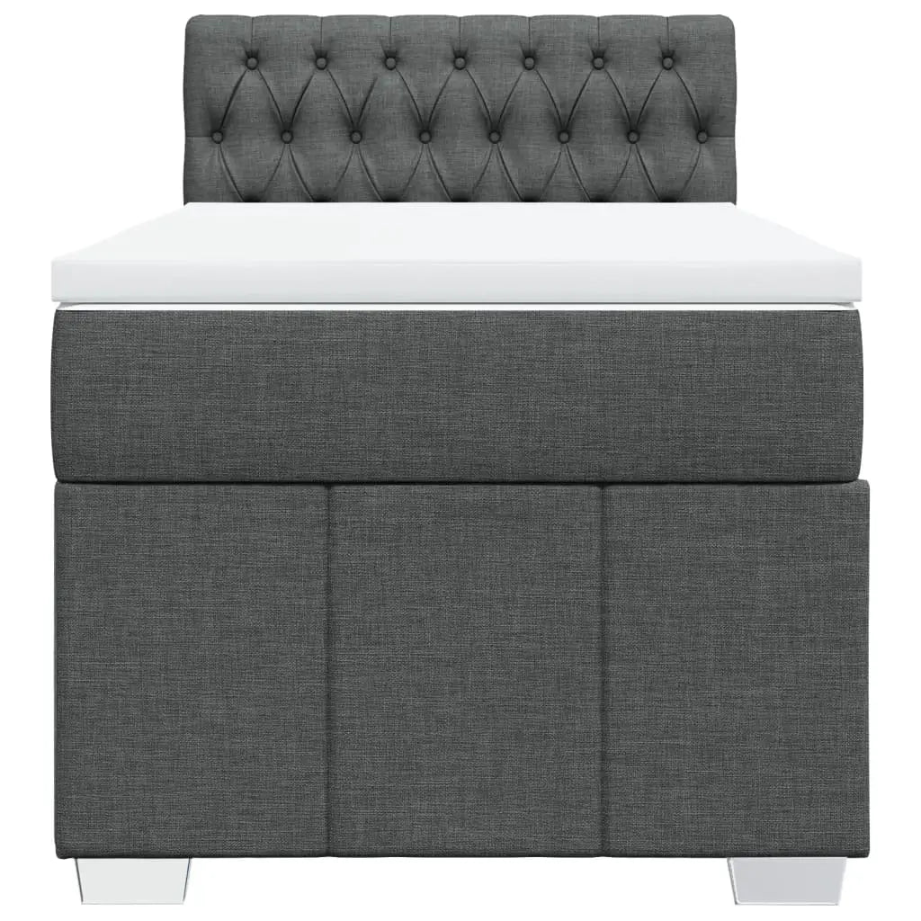 Sommier à lattes de lit avec matelas Gris foncé 90x200 cm Tissu - XIOS