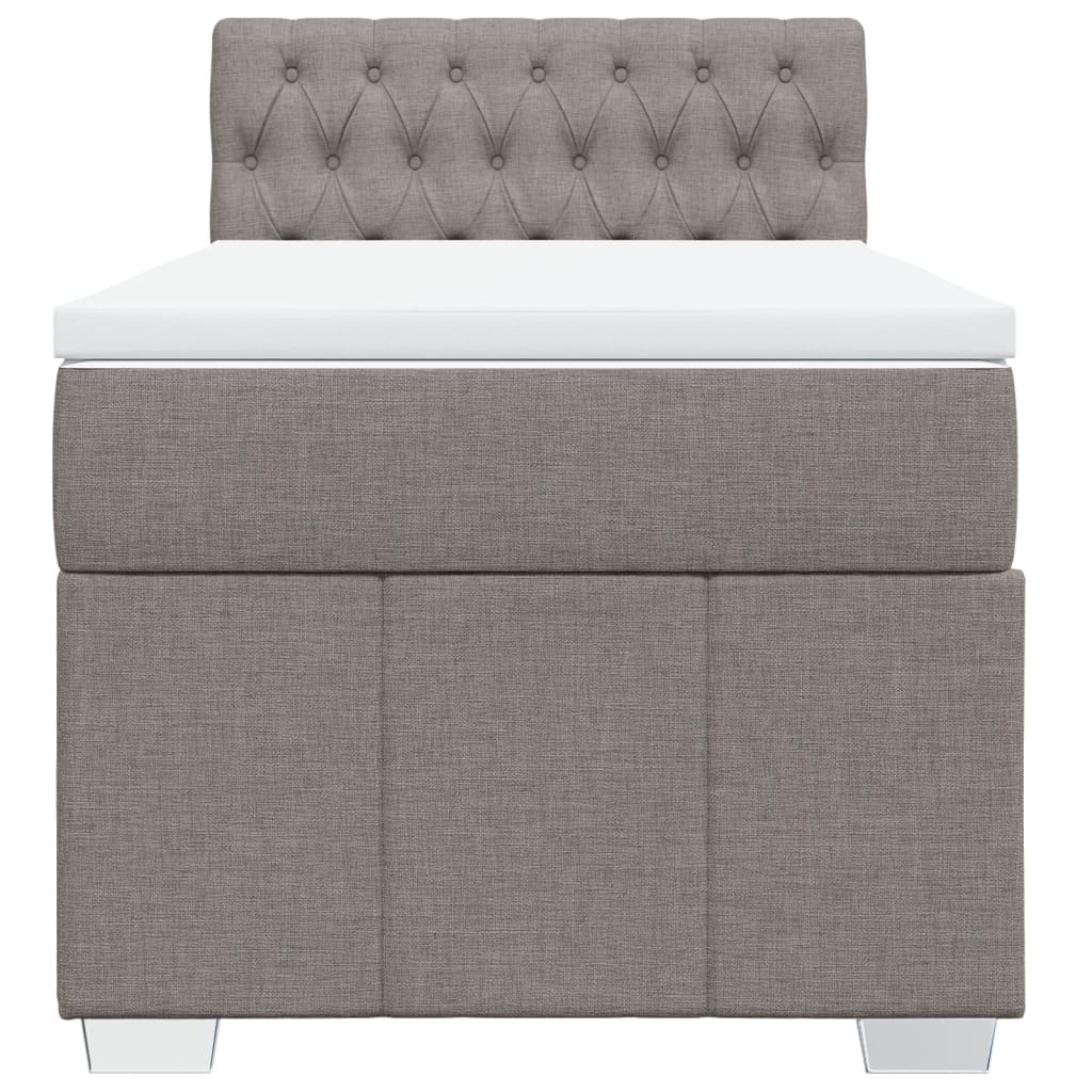 Sommier à lattes de lit avec matelas Taupe 90x200 cm Tissu