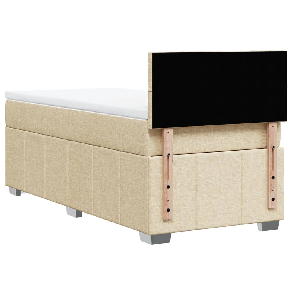Sommier à lattes de lit avec matelas Crème 100x200 cm Tissu Lits & cadres de lit vidaXL   