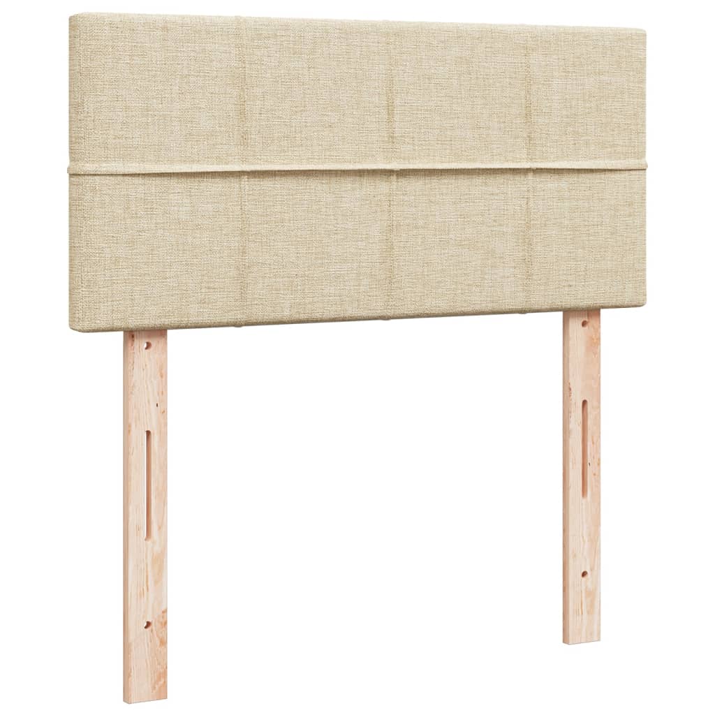 Sommier à lattes de lit avec matelas Crème 100x200 cm Tissu Lits & cadres de lit vidaXL   