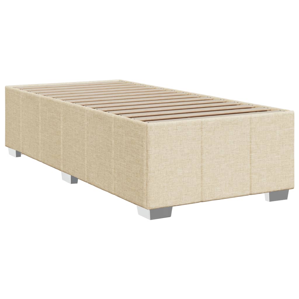 Sommier à lattes de lit avec matelas Crème 100x200 cm Tissu Lits & cadres de lit vidaXL   