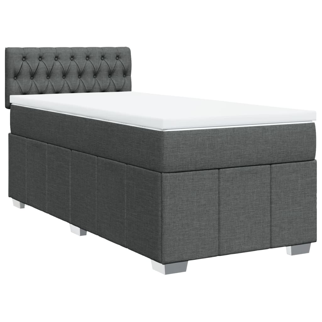 Sommier à lattes de lit avec matelas Gris foncé 100x200cm Tissu - XIOS