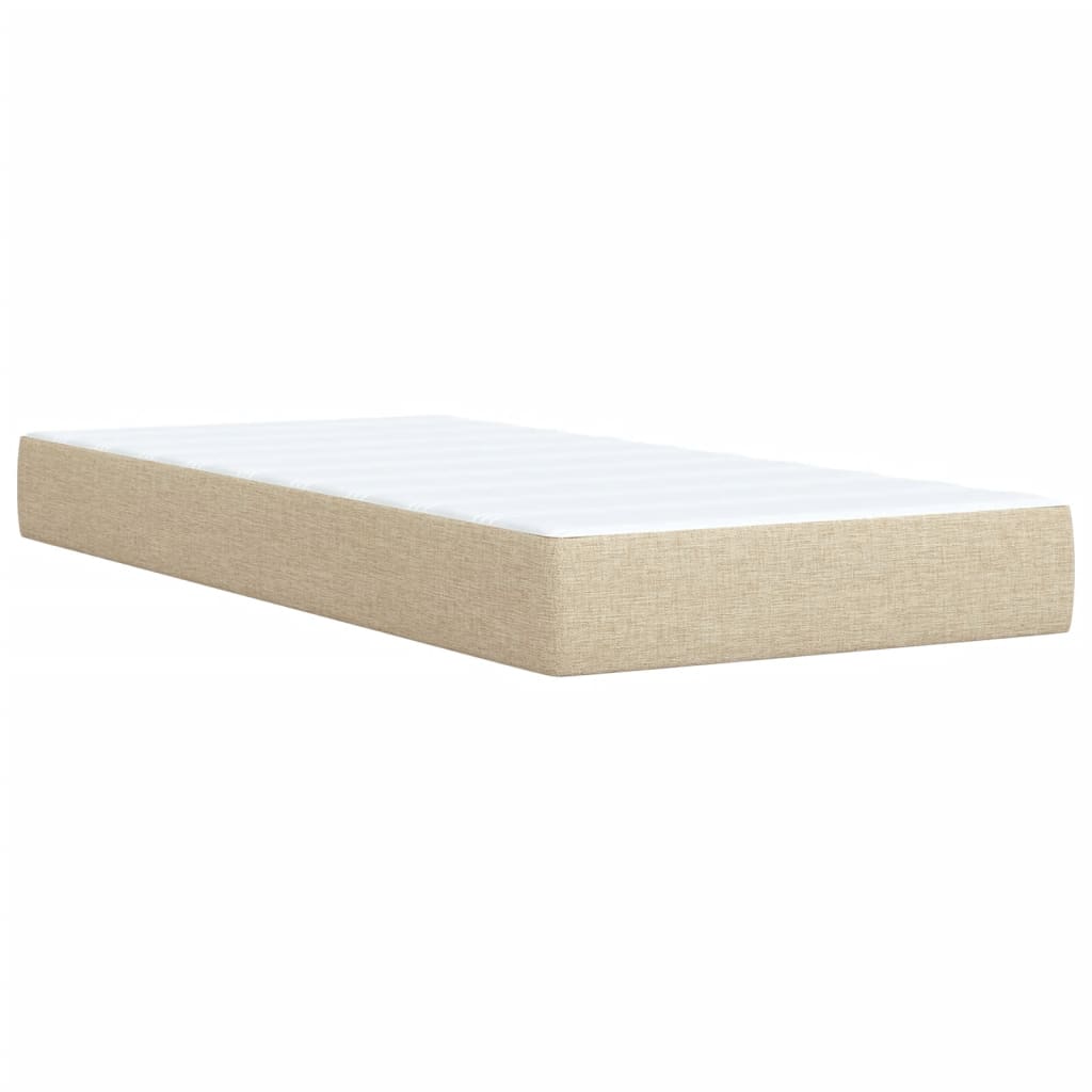 Sommier à lattes de lit avec matelas Crème 100x200 cm Tissu - XIOS