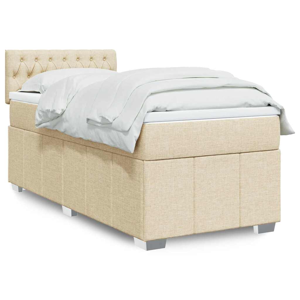 Sommier à lattes de lit avec matelas Crème 100x200 cm Tissu - XIOS