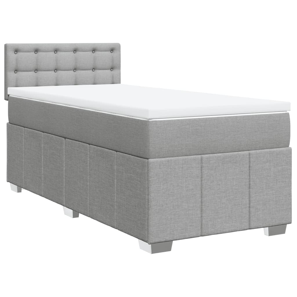 Sommier à lattes de lit avec matelas Gris clair 100x200cm Tissu - XIOS