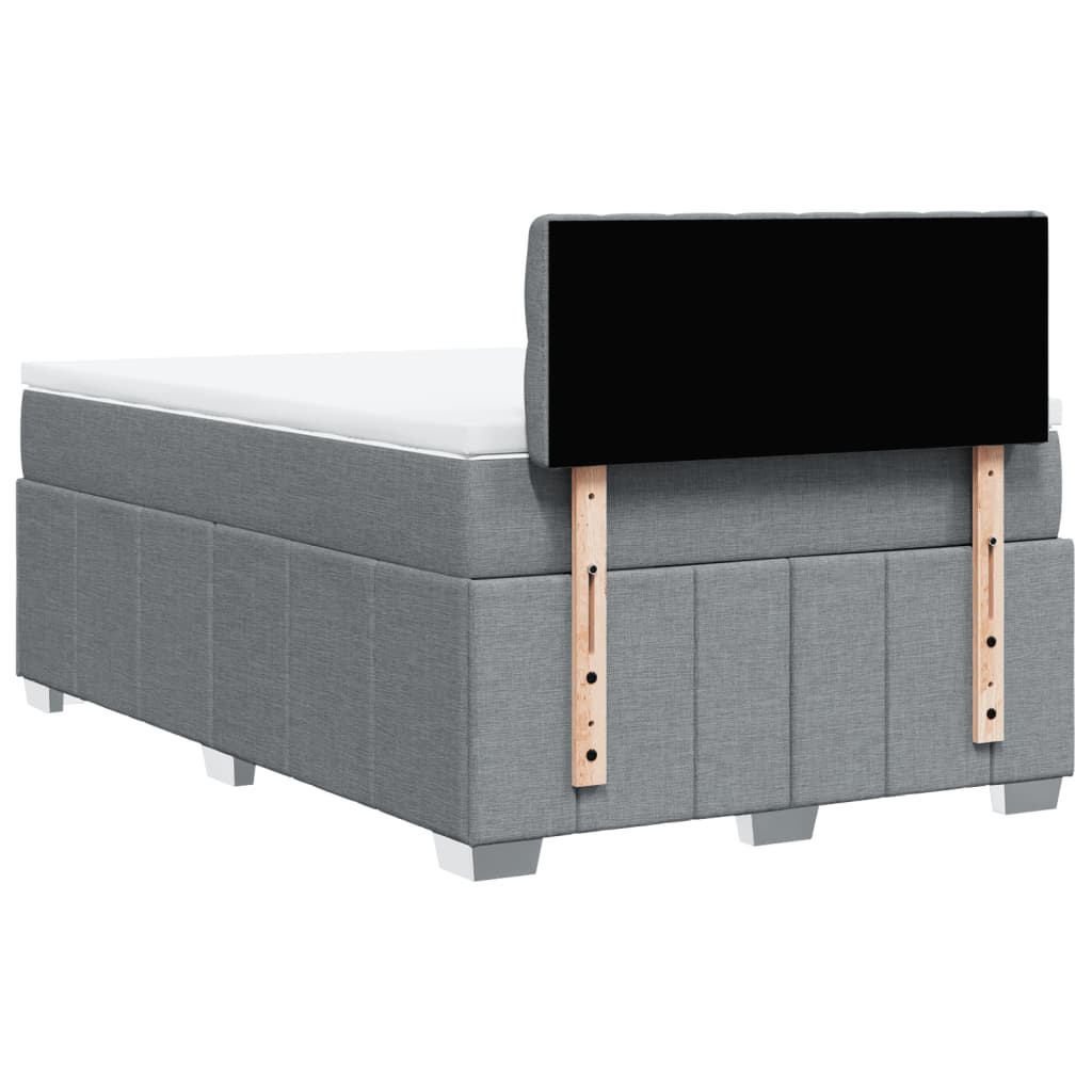 Sommier à lattes de lit et matelas gris clair 120x190 cm tissu - XIOS