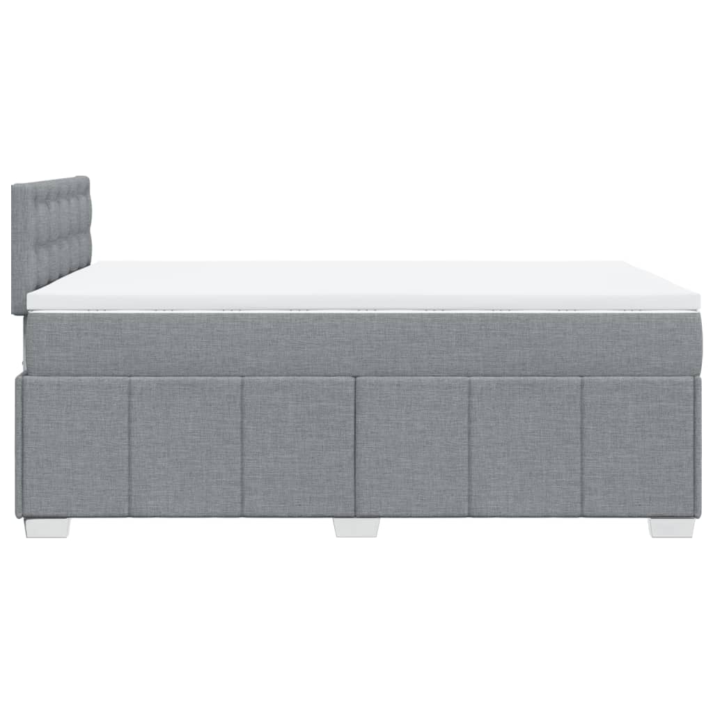 Sommier à lattes de lit et matelas gris clair 120x190 cm tissu - XIOS
