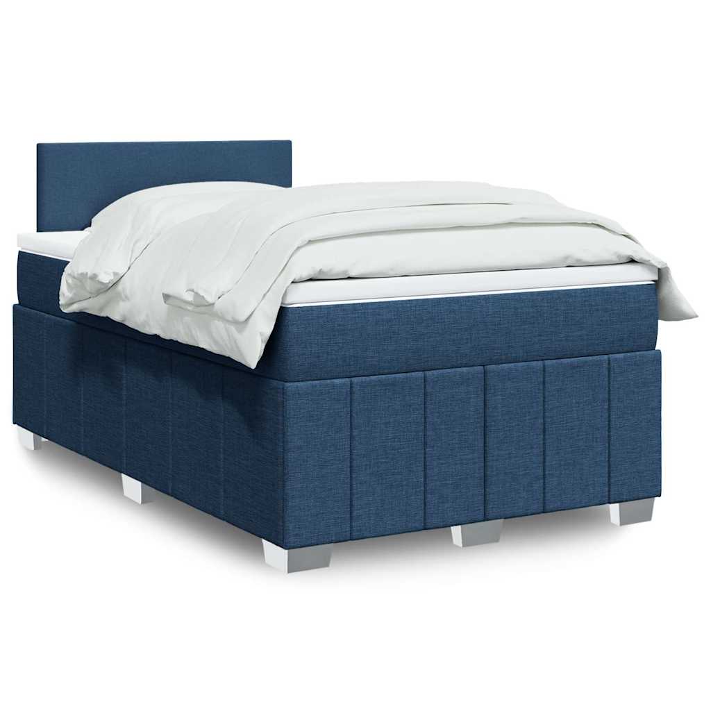 Sommier à lattes de lit avec matelas Bleu 120x200 cm Tissu - XIOS