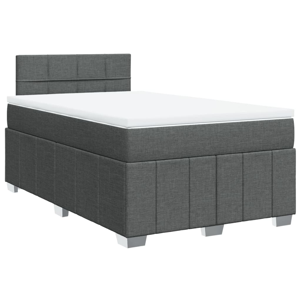 Sommier à lattes de lit avec matelas Gris foncé 120x200cm Tissu - XIOS