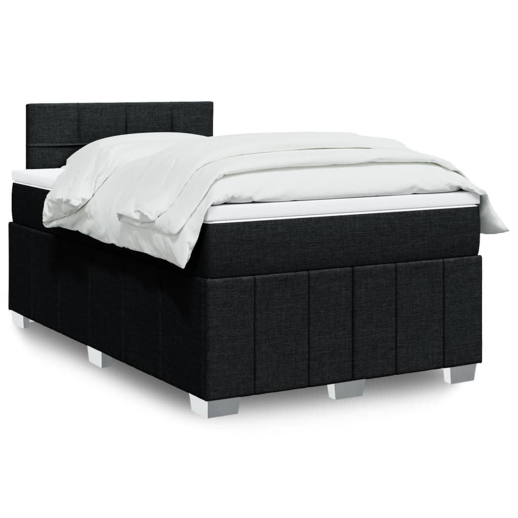 Sommier à lattes de lit avec matelas Noir 120x200 cm Tissu - XIOS