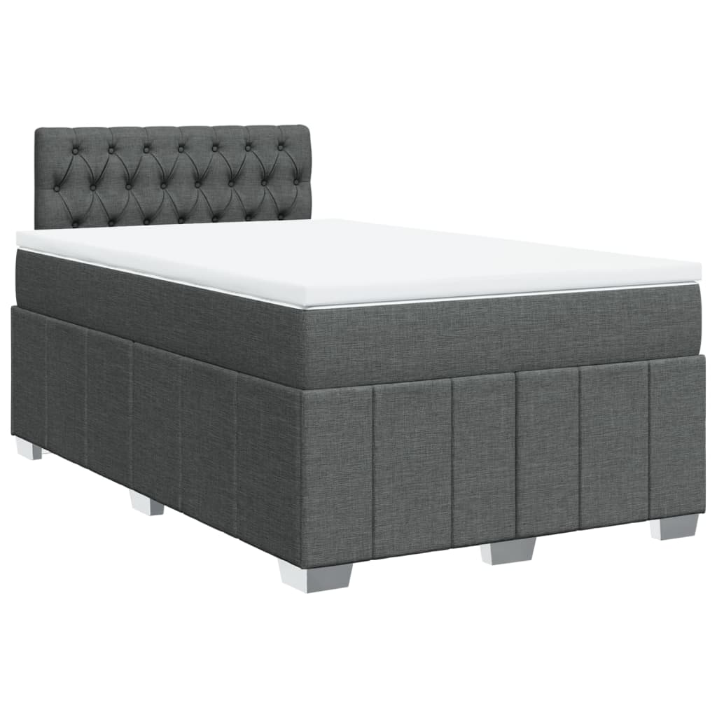 Sommier à lattes de lit avec matelas Gris foncé 120x200cm Tissu - XIOS