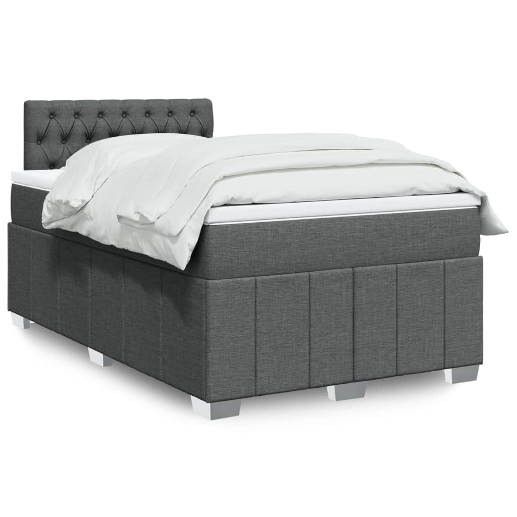 Sommier à lattes de lit avec matelas Gris foncé 120x200cm Tissu - XIOS