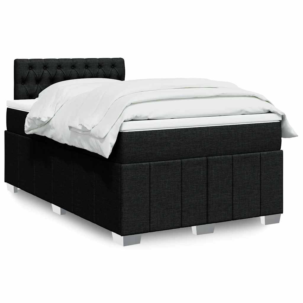Sommier à lattes de lit avec matelas Noir 120x200 cm Tissu - XIOS