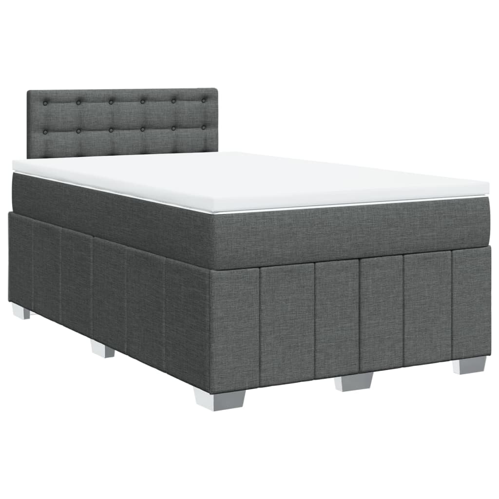 Sommier à lattes de lit avec matelas Gris foncé 120x200cm Tissu - XIOS