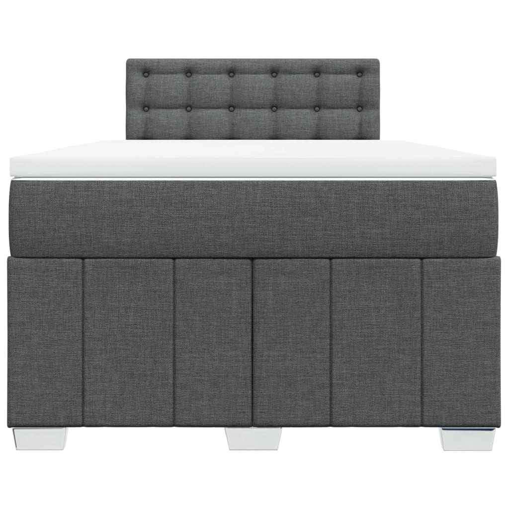 Sommier à lattes de lit avec matelas Gris foncé 120x200cm Tissu - XIOS