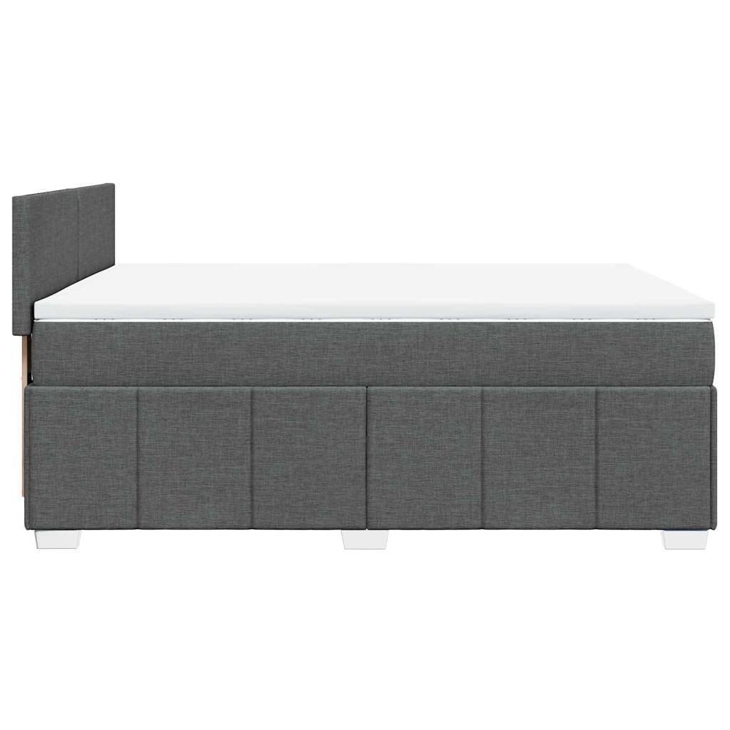 Sommier à lattes de lit avec matelas Gris foncé 140x190cm Tissu - XIOS