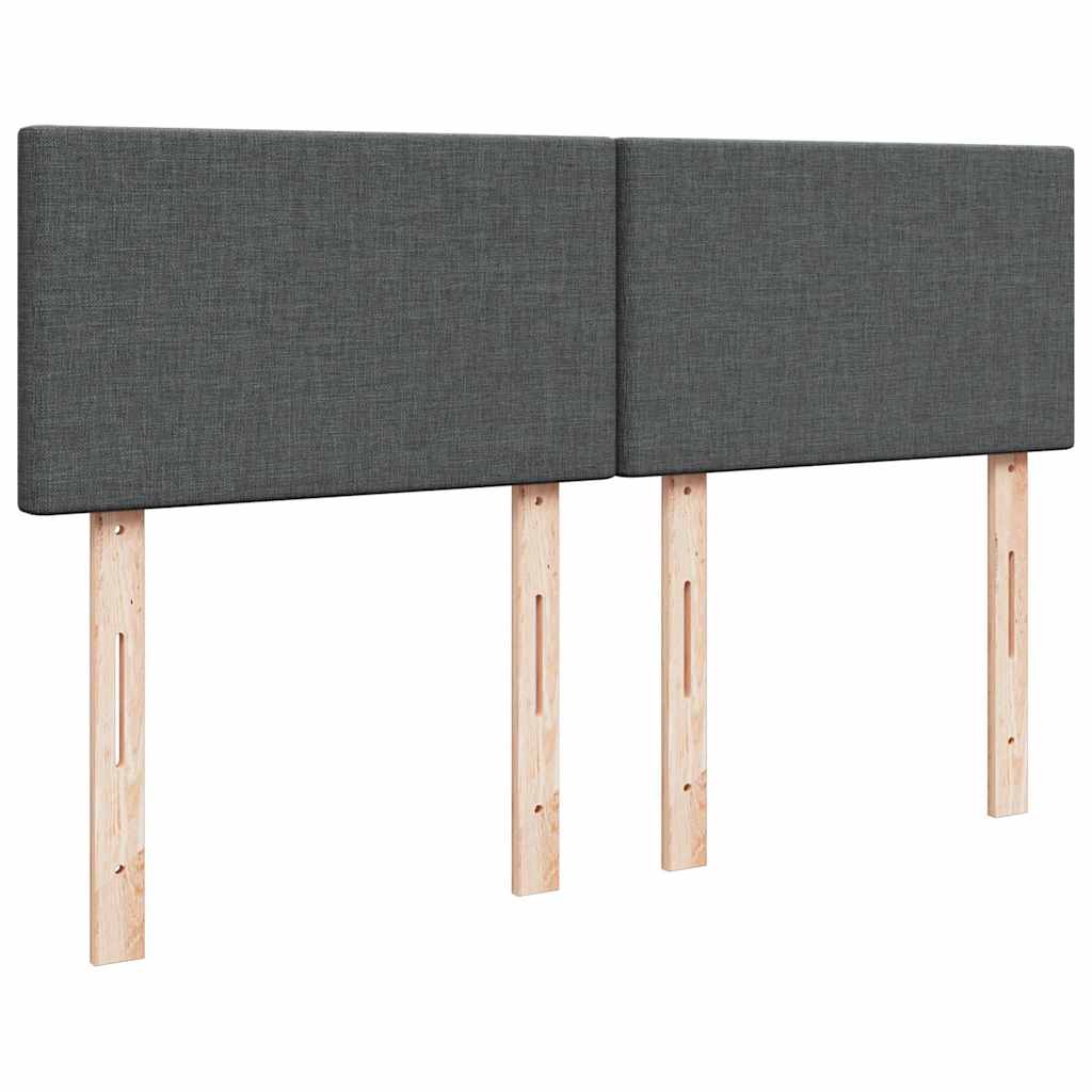 Sommier à lattes de lit avec matelas Gris foncé 140x190cm Tissu - XIOS